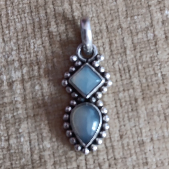 925 Smoky Gray Crystal Silver Pendant - Picture 1 of 9